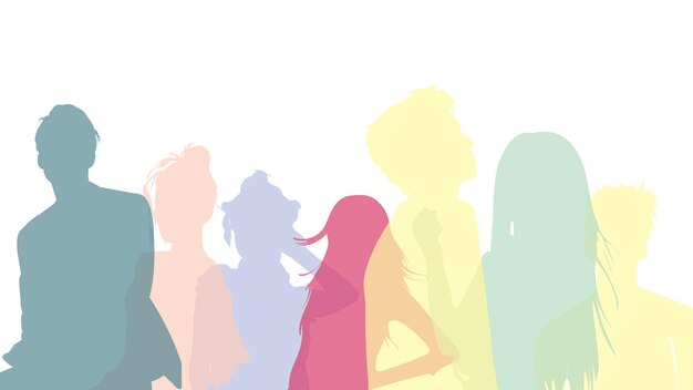 Black vector silhouette people