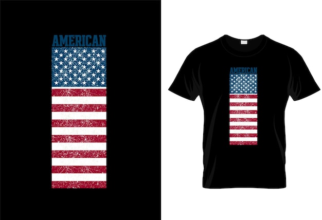 A black vector tshirt with the American flag on it