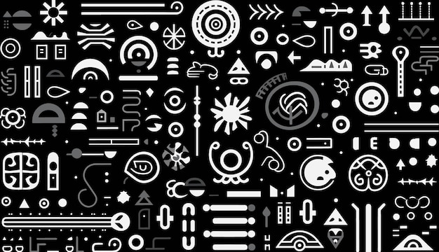 black vectors elements shapes and symbols vector vectors element jumbled geometric compositions