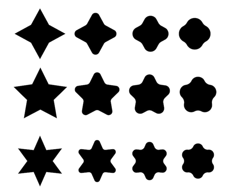 Vector 黒のベクトルの星の形