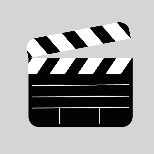 Black video clapper with white stripes