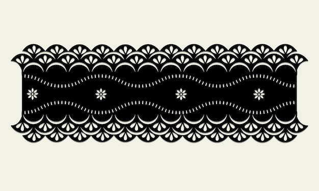 Black vintage lace cotton eyelet trim design vector