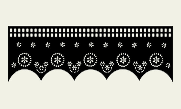 Black vintage lace cotton eyelet trim design vector