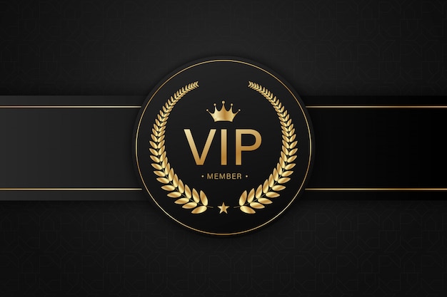 Vector black vip card golden badge