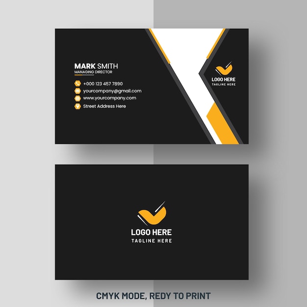 Black visiting card design