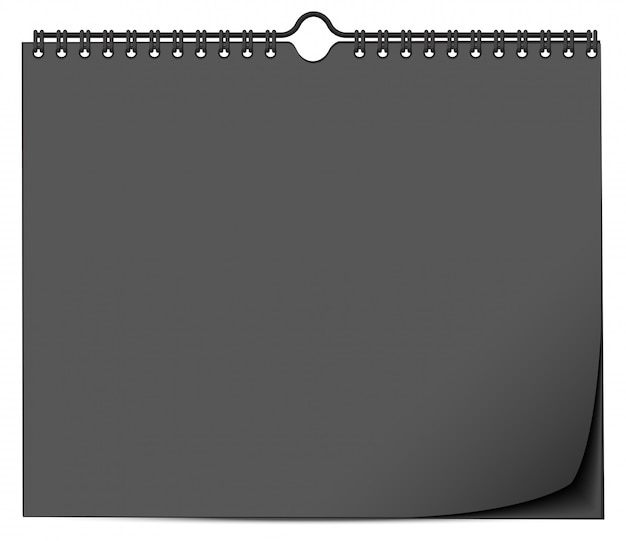 Black wall calendar template with spring