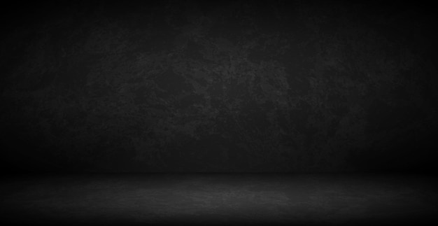 Vector black wall in dark studio, web background template - vector illustration