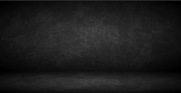 Vector black wall in dark studio web background template vector