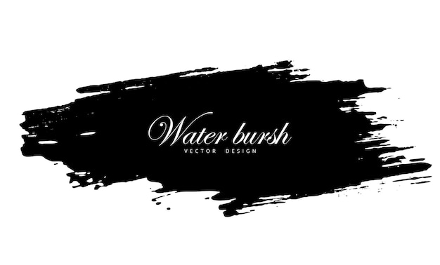 Vector black water burst logo with a brush