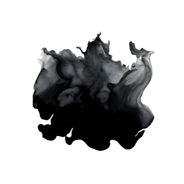 Vector black water color brush stroke design isolated on white