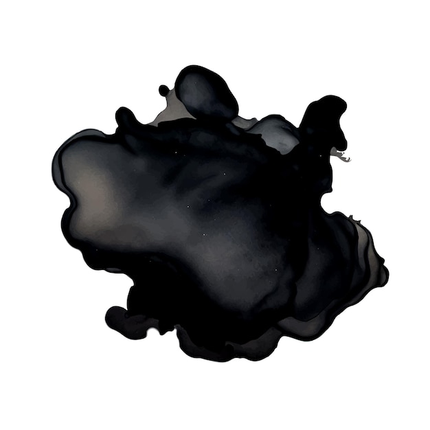 Vettore black water color brush stroke design isolated on white