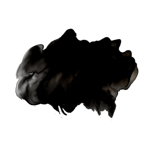 Vector black water color brush stroke design isolated on white