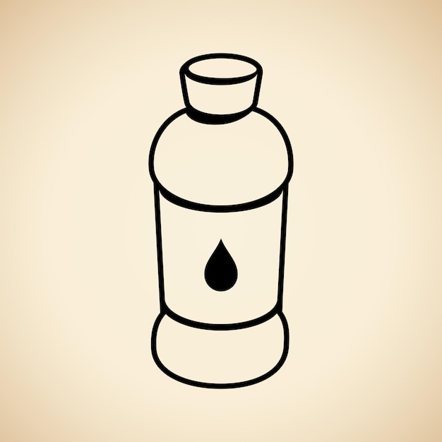 Black Water Icon isolated on a Beige Background Vector Illustration