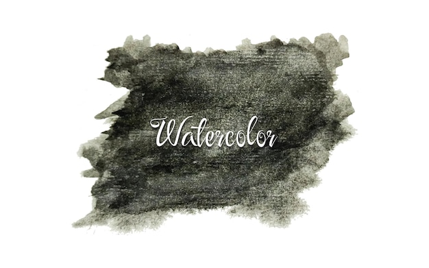 Vector black watercolor stroke background with brush paint splash texture style