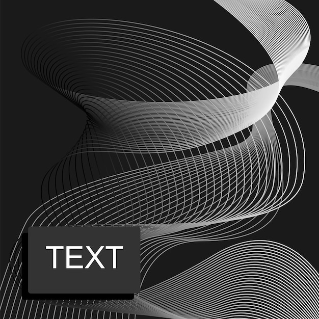 Black Wave Lines Abstract Background With text Vector EPS10