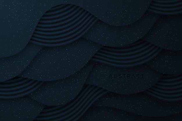 Black wavy abstract background