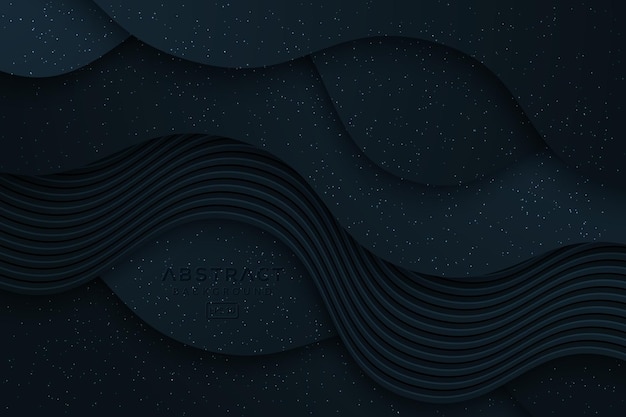 Black wavy abstract background