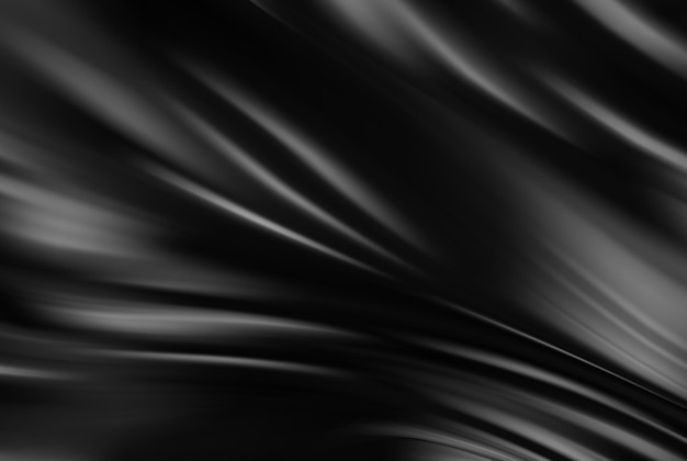 Black wavy fabric Abstract luxury background Draped silky textile Decoration for poster design bannerposterweb design