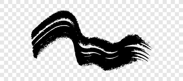 Vector black wavy grunge brush strokes