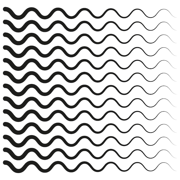 Black wavy lines background Geometric simple print Vector illustration