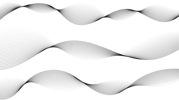 Black wavy lines curved lines background