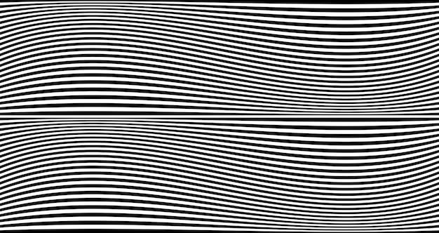 黒い波状のストライプのバナー。サイケデリックなアフリカ ゼブラ ライン。抽象的なパターン。波状オプアート テクスチャ