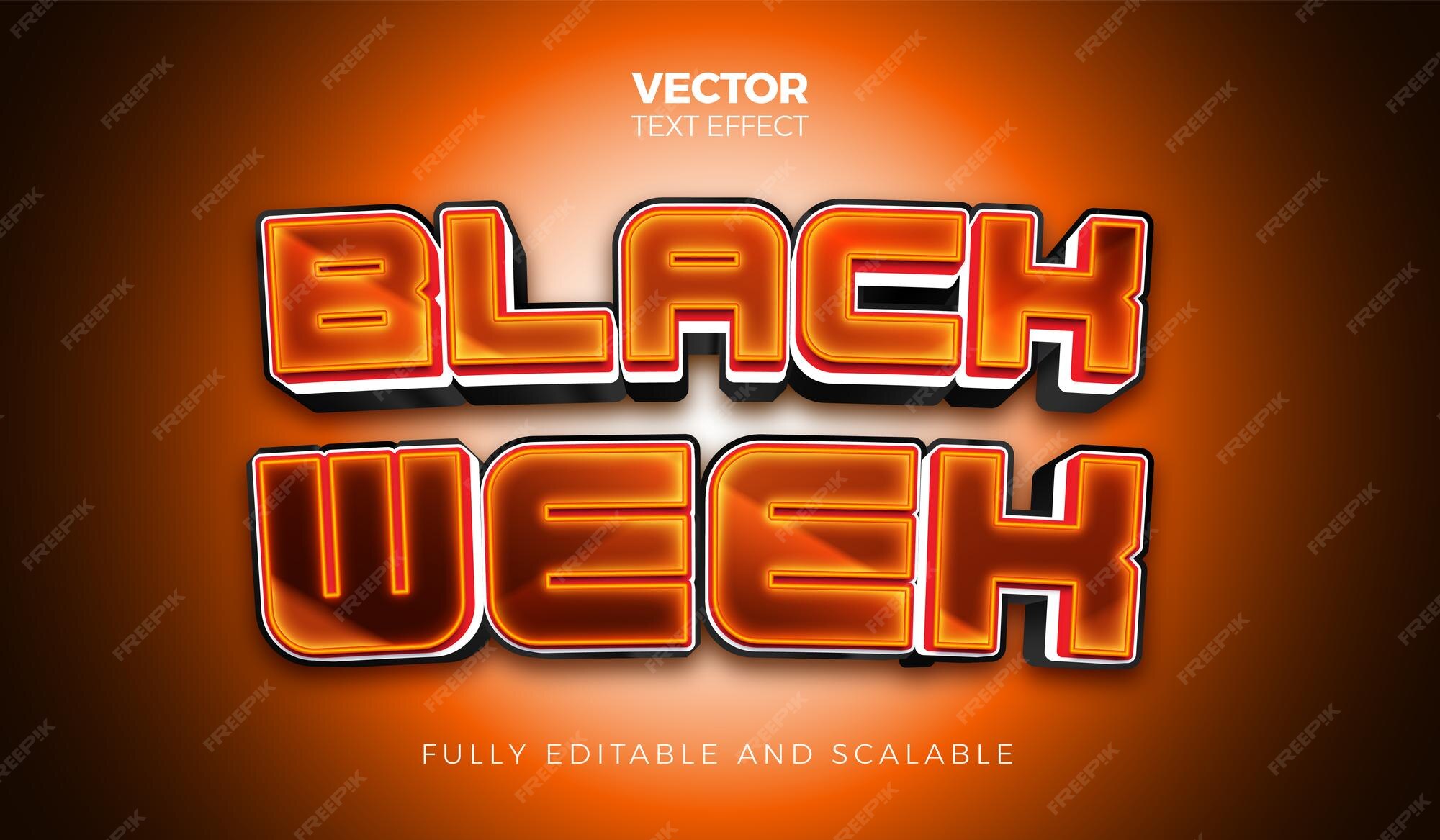 Premium Vector Black week vector text effect