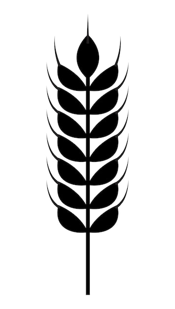 Icona di grano nero simbolo del raccolto di cereali sagoma dell'orecchio