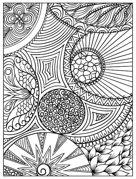 Vector black and white abstract drawing in linear style, vector