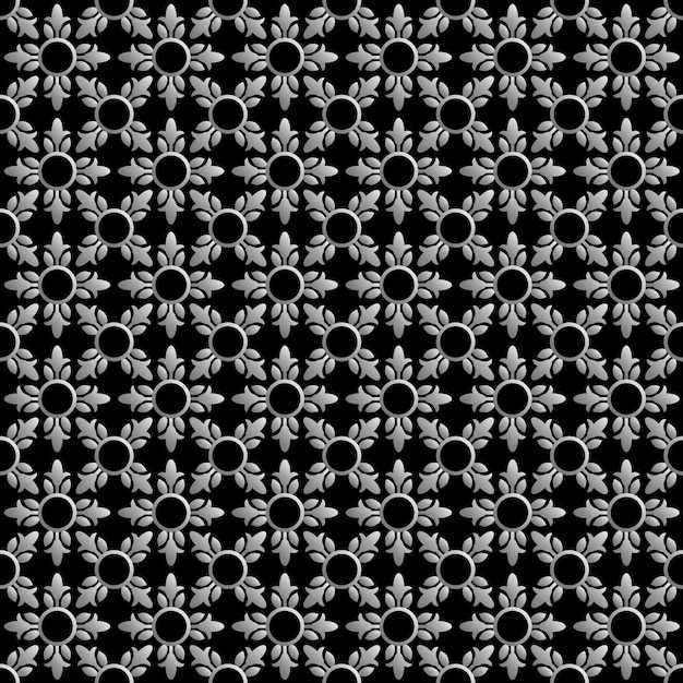 Черно-белый абстрактный цветочный узор бесшовные