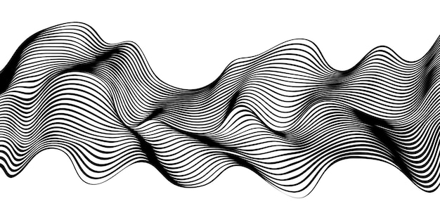 black and white abstract wavy lines background