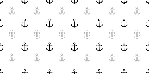 black white anchor seamless pattern