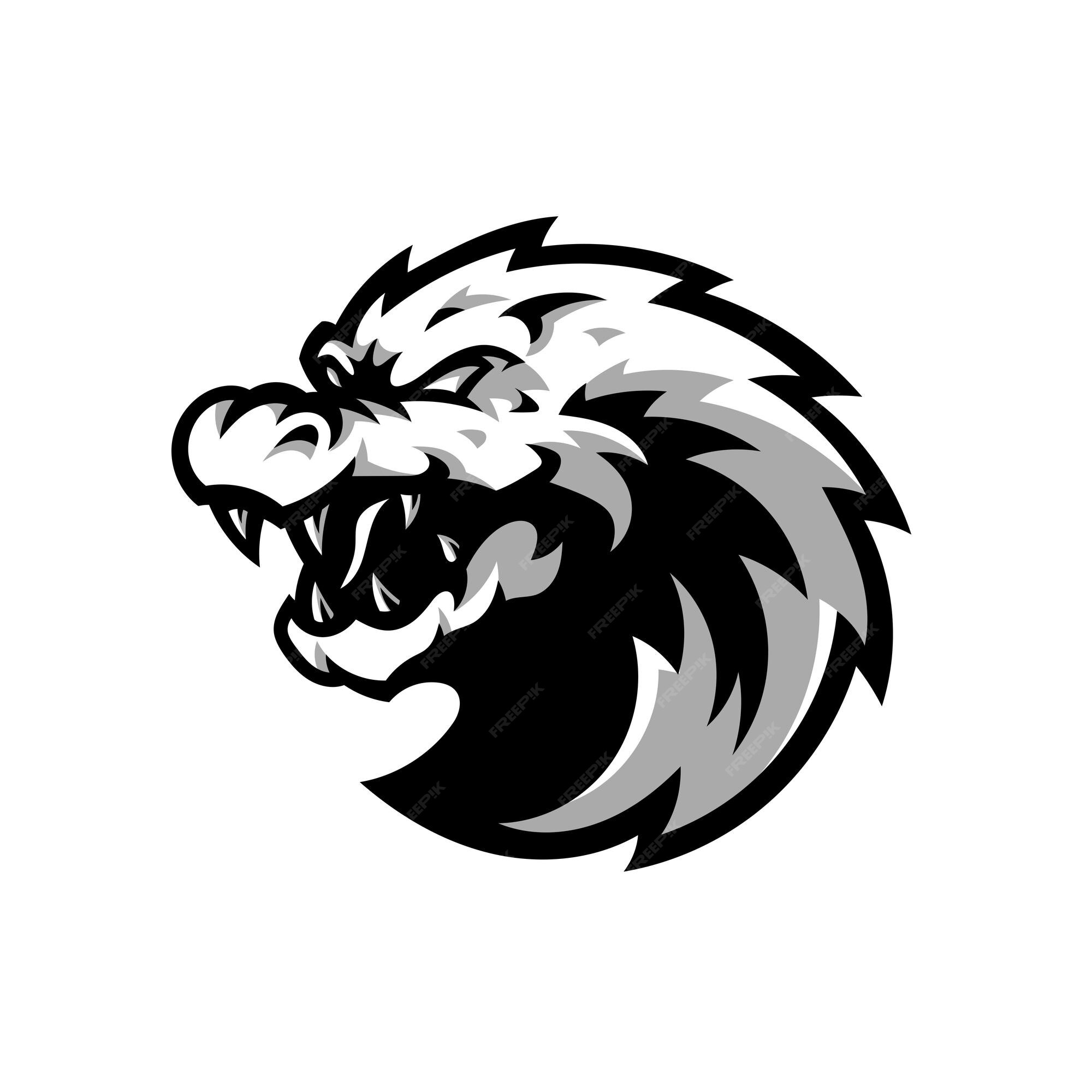 Premium Vector | Black and white angry crocodile mascot logo design. alligator head cartoon illustration Premium Vector | Black and white angry crocodile mascot logo design. alligator head cartoon illustration