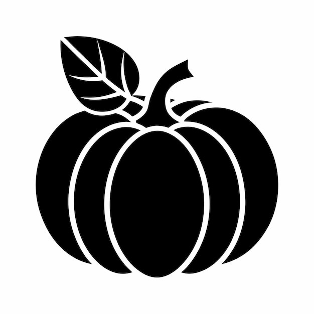 a black and white apple with a leaf on it