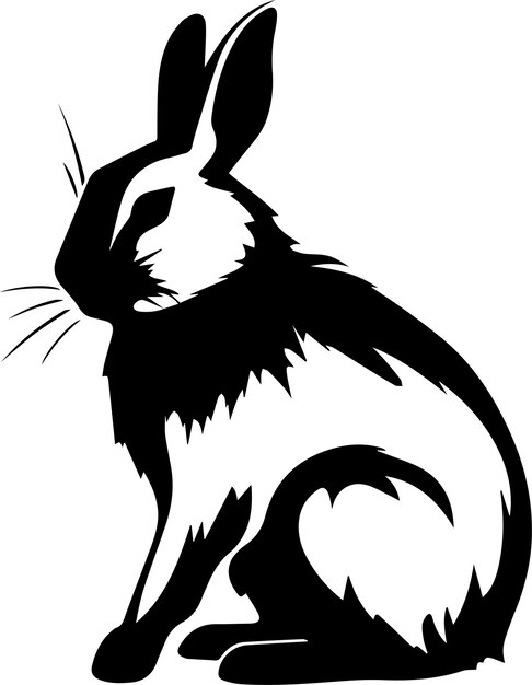 A black and white of a arctic hare Vector