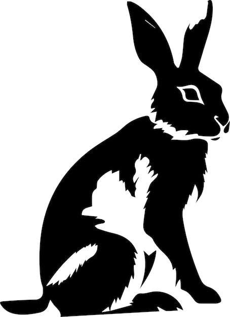 A black and white of a arctic hare Vector