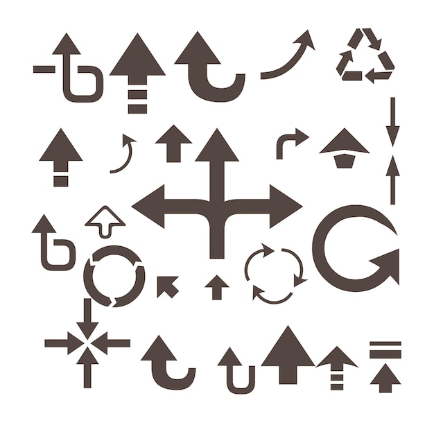 black and white arrow icon set vector EPS 10