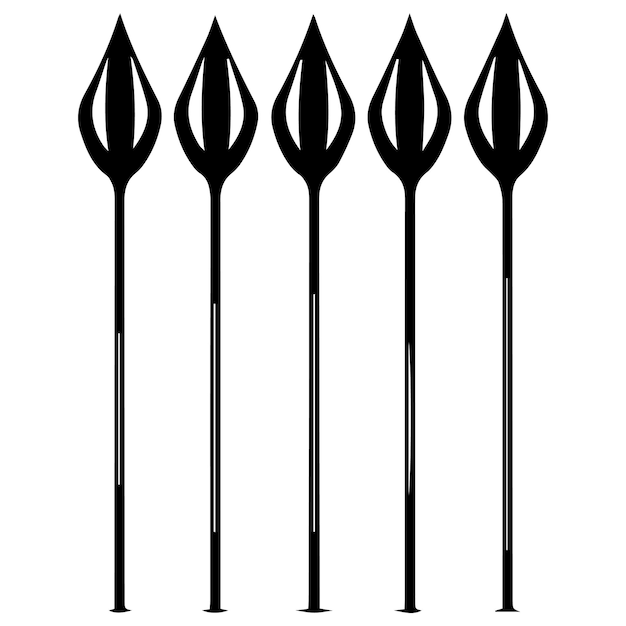 Black and white arrows silhouette vector illustration