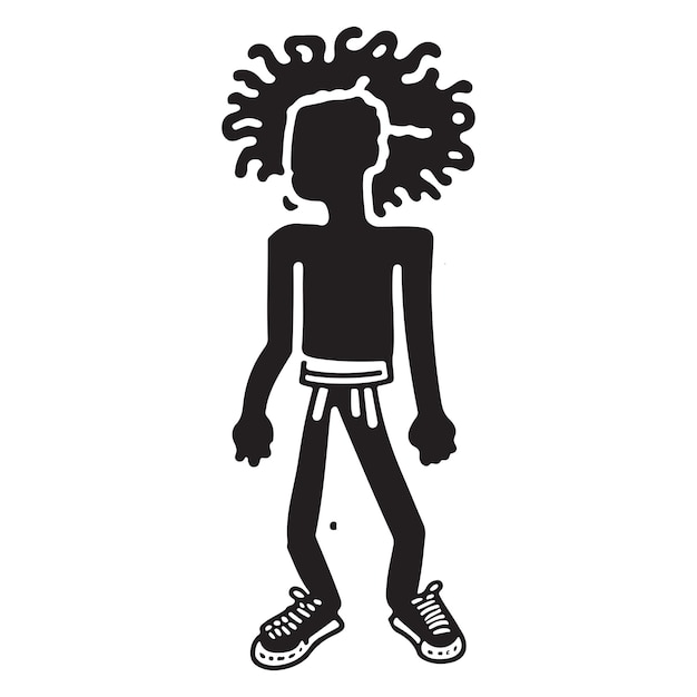 Vector black and white artwork inspired by 90s and 2000s subcultures keith haring jeanmichel basquiat