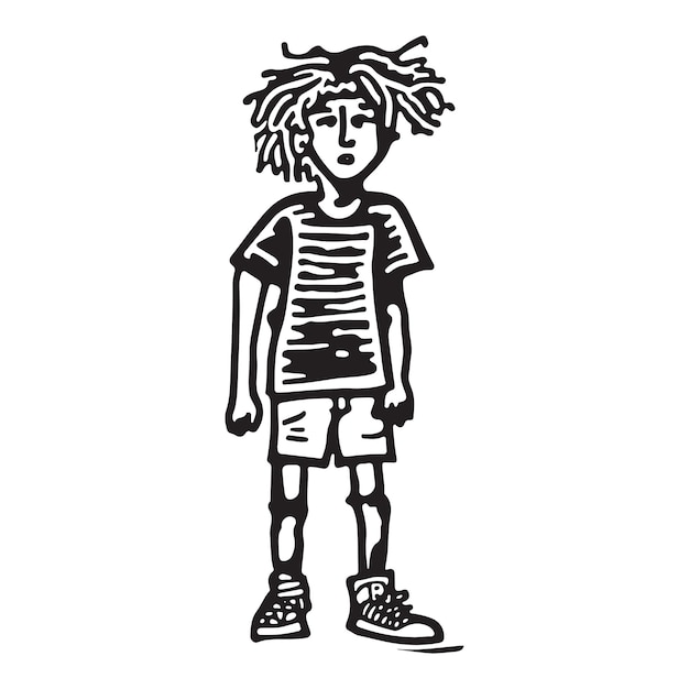 90년대와 2000년대 하위 문화에서 영감을 받은 흑백 아트워크 Keith Haring JeanMichel Basquiat