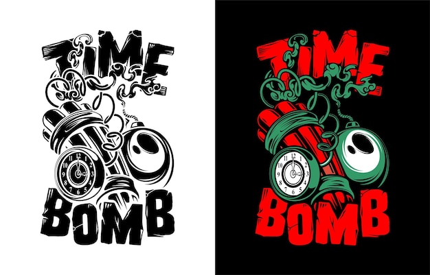 Black and white background bomb illustration