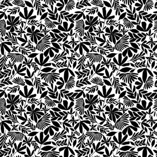 Vector black and white background seamless pattern