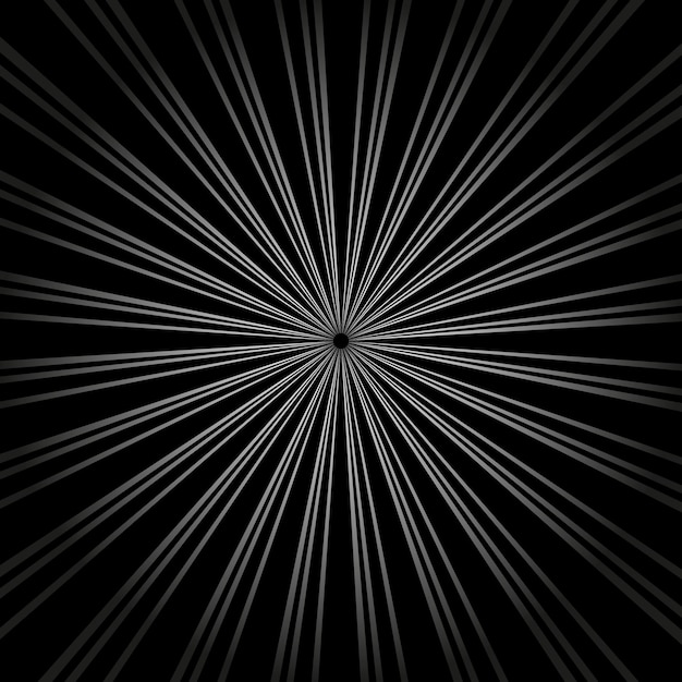 Black and white background with rays coming from the center