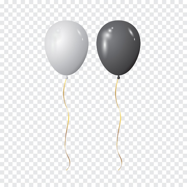 Black and white balloons