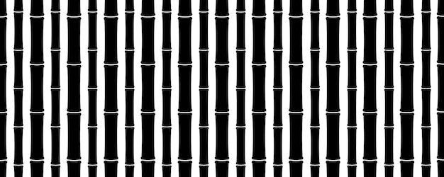 black white bamboo tree seamless pattern