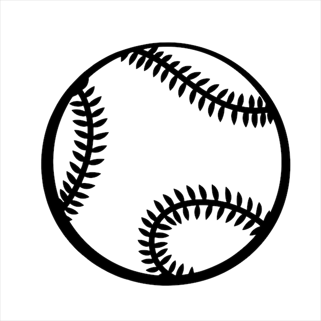 Vector black and white baseball outline vector