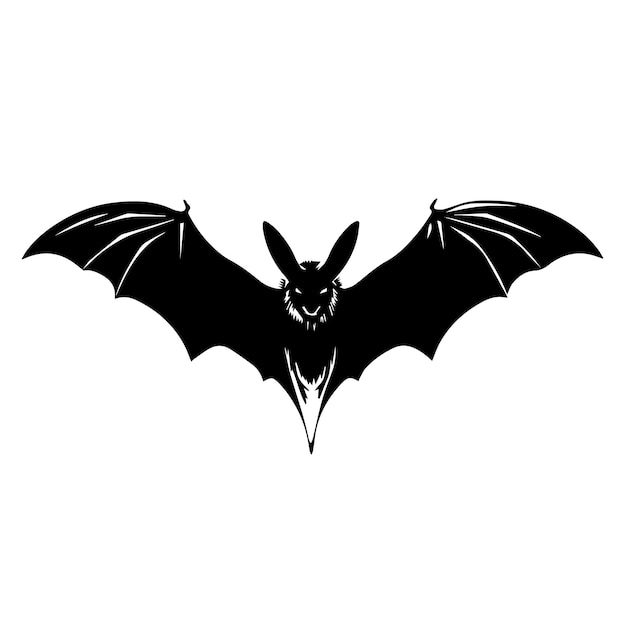 A black and white of a bat Vector