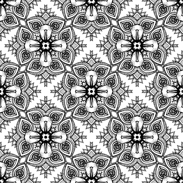 Black and white batik pattern background