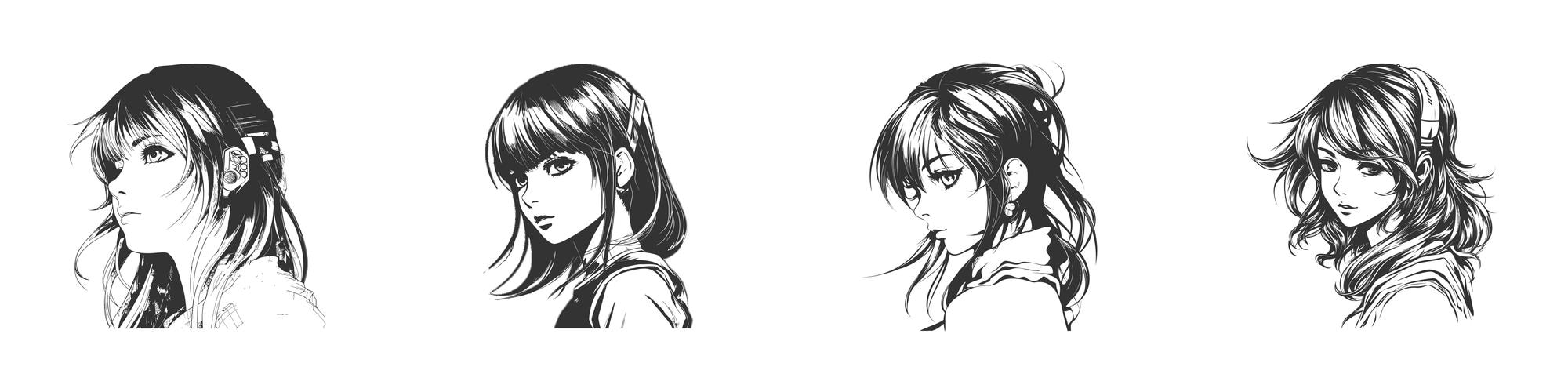 Anime Hair Drawing Reference and Sketches for Artists