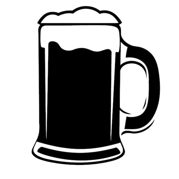 Black and white beer mug